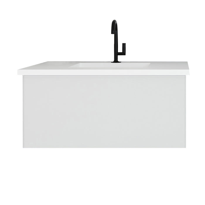 Laviva | Vitri 36" Cloud White Bathroom Vanity with VIVA Stone Matte White Solid Surface Countertop Laviva - Vanities Laviva   