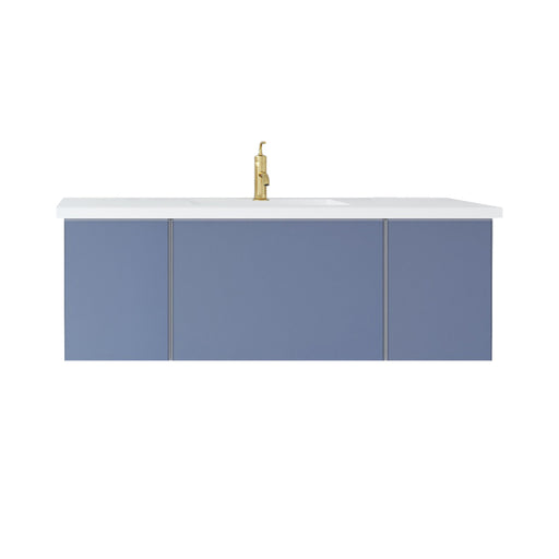 Laviva | Vitri 48" Nautical Blue Bathroom Vanity with VIVA Stone Matte White Solid Surface Countertop Laviva - Vanities Laviva   