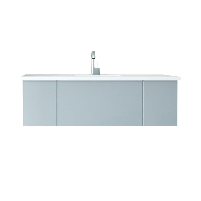 Laviva | Vitri 54" Fossil Grey Bathroom Vanity with VIVA Stone Matte White Solid Surface Countertop Laviva - Vanities Laviva   