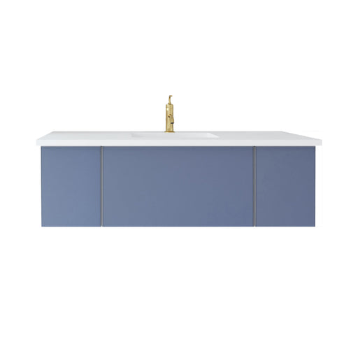 Laviva | Vitri 54" Nautical Blue Bathroom Vanity with VIVA Stone Matte White Solid Surface Countertop Laviva - Vanities Laviva   