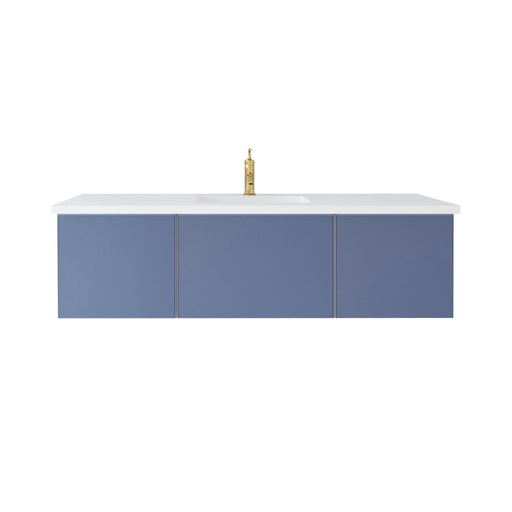Laviva | Vitri 60" Nautical Blue Single Sink Bathroom Vanity with VIVA Stone Matte White Solid Surface Countertop Laviva - Vanities Laviva   