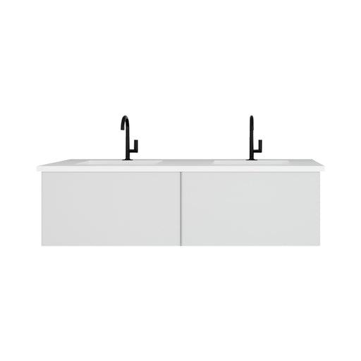 Laviva | Vitri 60" Cloud White Double Sink Bathroom Vanity with VIVA Stone Matte White Solid Surface Countertop Laviva - Vanities Laviva   