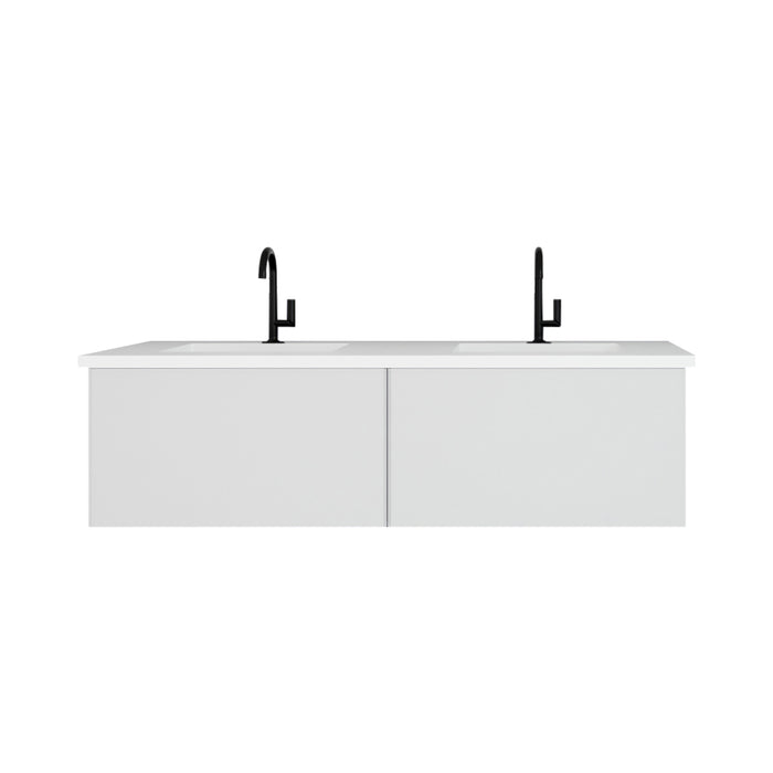 Laviva | Vitri 60" Cloud White Double Sink Bathroom Vanity with VIVA Stone Matte White Solid Surface Countertop Laviva - Vanities Laviva   