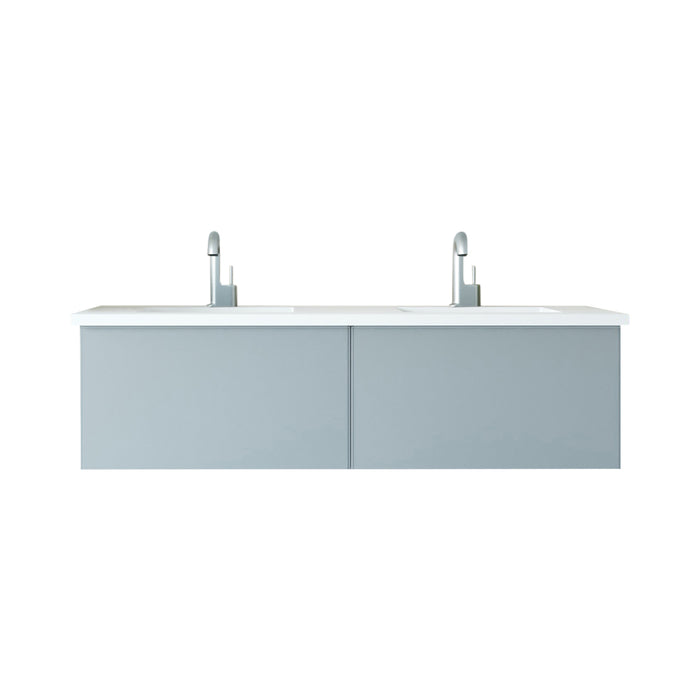 Laviva | Vitri 60" Fossil Grey Double Sink Bathroom Vanity with VIVA Stone Matte White Solid Surface Countertop Laviva - Vanities Laviva   