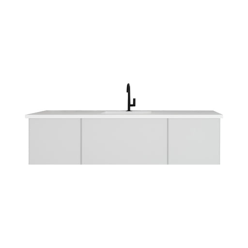 Laviva | Vitri 66" Cloud White Single Sink Bathroom Vanity with VIVA Stone Matte White Solid Surface Countertop Laviva - Vanities Laviva   