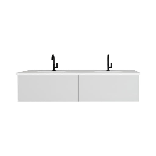 Laviva | Vitri 72" Cloud White Double Sink Bathroom Vanity with VIVA Stone Matte White Solid Surface Countertop Laviva - Vanities Laviva   