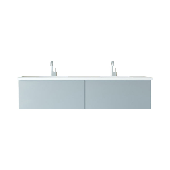 Laviva | Vitri 72" Fossil Grey Double Sink Bathroom Vanity with VIVA Stone Matte White Solid Surface Countertop Laviva - Vanities Laviva   