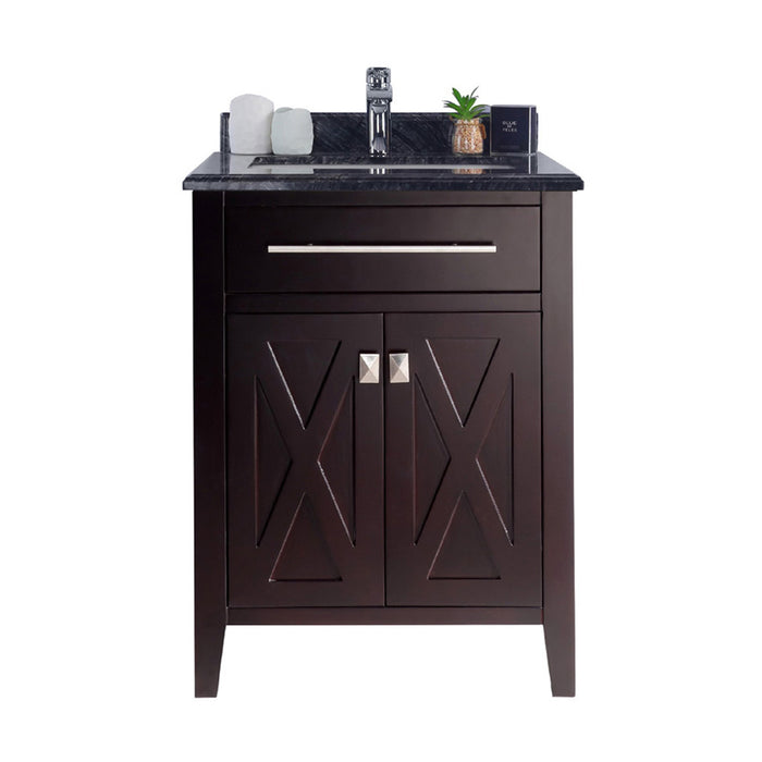 Laviva | Wimbledon 24" Brown Bathroom Vanity with Black Wood Marble Countertop Laviva - Vanities Laviva   