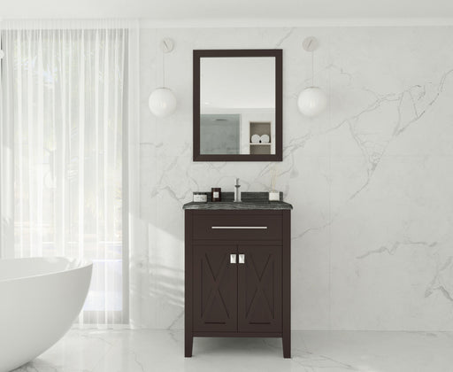 Laviva | Wimbledon 24" Brown Bathroom Vanity with Black Wood Marble Countertop Laviva - Vanities Laviva   