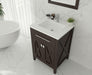 Laviva | Wimbledon 24" Brown Bathroom Vanity with Matte White VIVA Stone Solid Surface Countertop Laviva - Vanities Laviva   