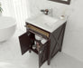 Laviva | Wimbledon 24" Brown Bathroom Vanity with Matte White VIVA Stone Solid Surface Countertop Laviva - Vanities Laviva   