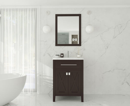 Laviva | Wimbledon 24" Brown Bathroom Vanity with White Carrara Marble Countertop Laviva - Vanities Laviva   