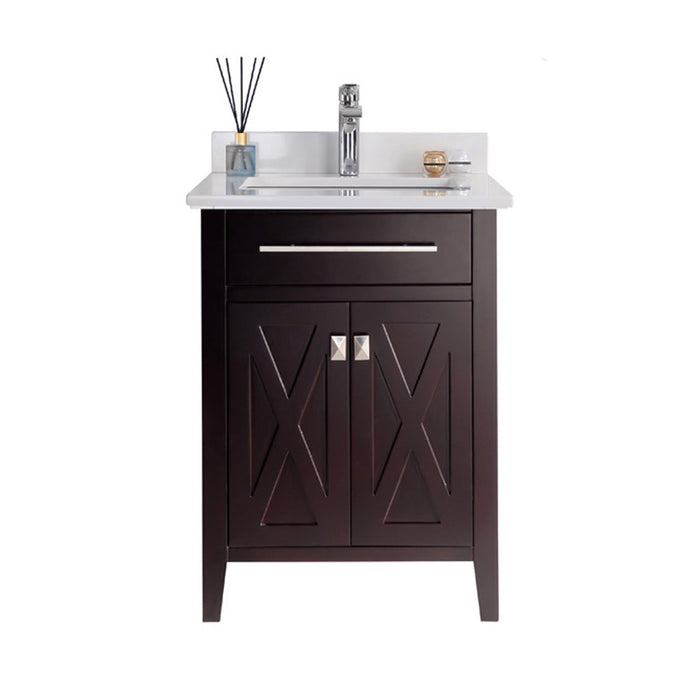 Laviva | Wimbledon 24" Brown Bathroom Vanity with White Quartz Countertop Laviva - Vanities Laviva   