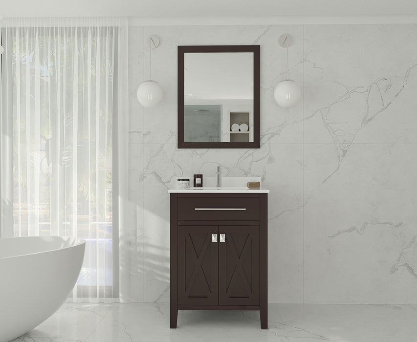 Laviva | Wimbledon 24" Brown Bathroom Vanity with White Quartz Countertop Laviva - Vanities Laviva   