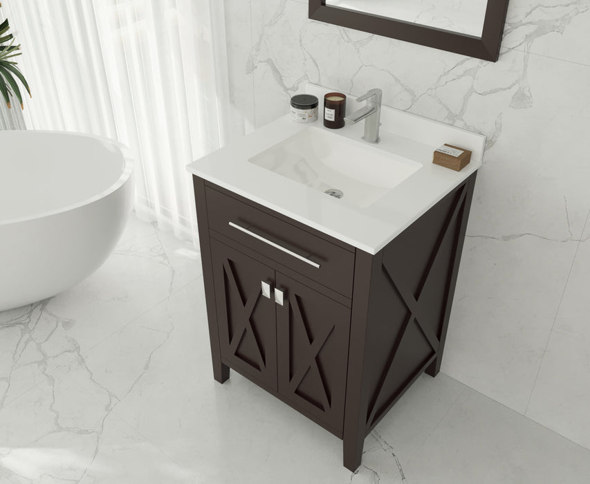 Laviva | Wimbledon 24" Brown Bathroom Vanity with White Quartz Countertop Laviva - Vanities Laviva   