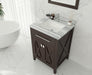 Laviva | Wimbledon 24" Brown Bathroom Vanity with White Stripes Marble Countertop Laviva - Vanities Laviva   