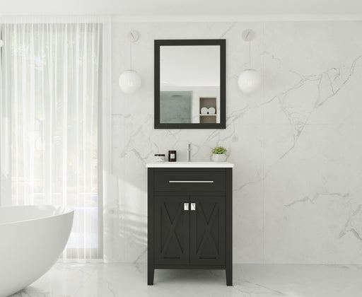 Laviva | Wimbledon 24" Espresso Bathroom Vanity with Matte White VIVA Stone Solid Surface Countertop Laviva - Vanities Laviva   