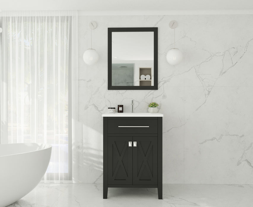 Laviva | Wimbledon 24" Espresso Bathroom Vanity with Matte White VIVA Stone Solid Surface Countertop Laviva - Vanities Laviva   