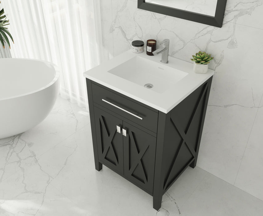 Laviva | Wimbledon 24" Espresso Bathroom Vanity with Matte White VIVA Stone Solid Surface Countertop Laviva - Vanities Laviva   