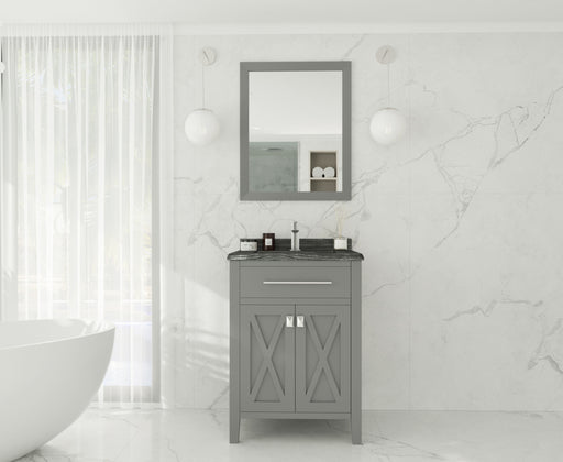 Laviva | Wimbledon 24" Grey Bathroom Vanity with Black Wood Marble Countertop Laviva - Vanities Laviva   