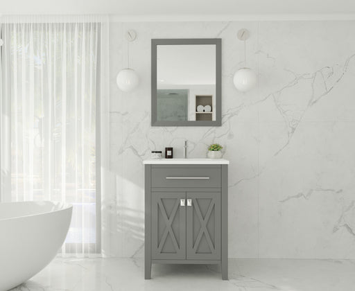 Laviva | Wimbledon 24" Grey Bathroom Vanity with Matte White VIVA Stone Solid Surface Countertop Laviva - Vanities Laviva   