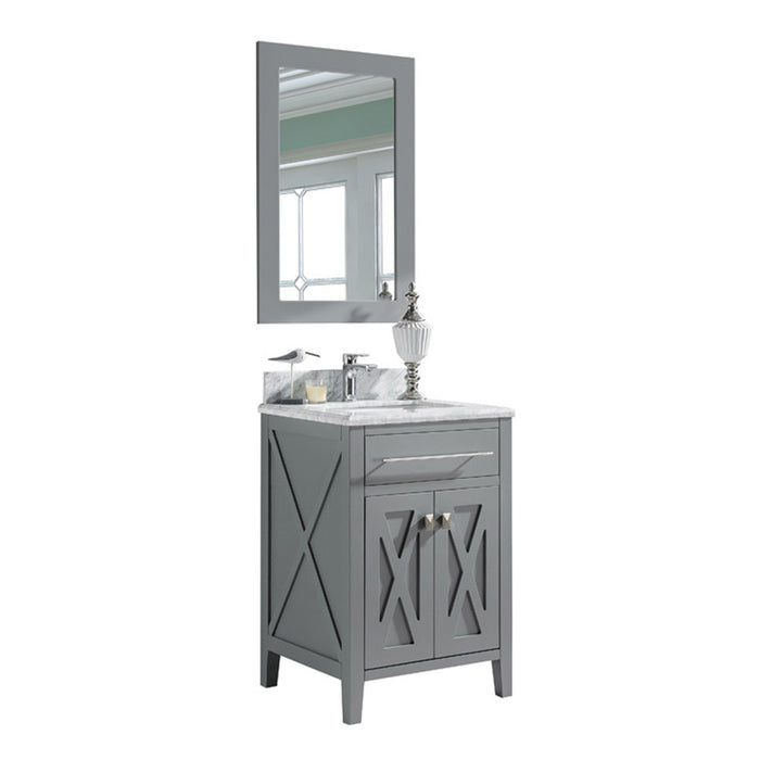 Laviva | Wimbledon 24" Grey Bathroom Vanity with White Carrara Marble Countertop Laviva - Vanities Laviva   