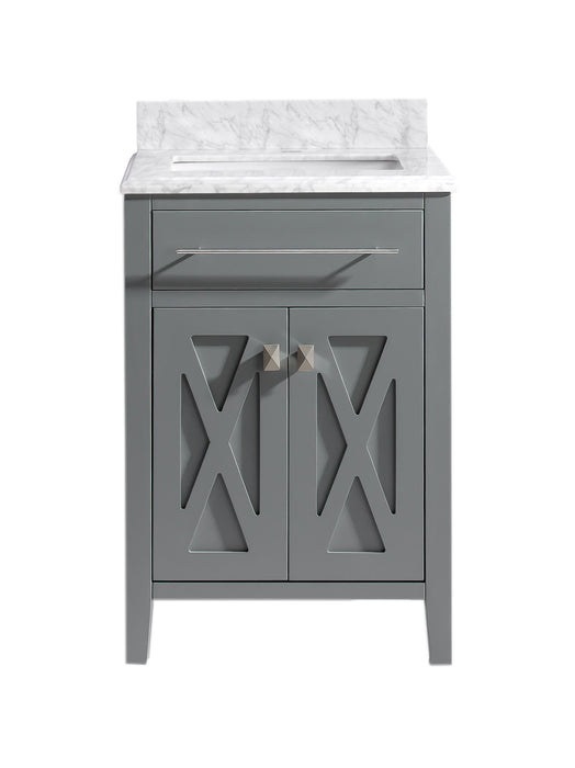 Laviva | Wimbledon 24" Grey Bathroom Vanity with White Carrara Marble Countertop Laviva - Vanities Laviva   