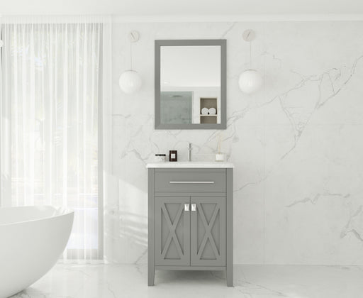 Laviva | Wimbledon 24" Grey Bathroom Vanity with White Carrara Marble Countertop Laviva - Vanities Laviva   