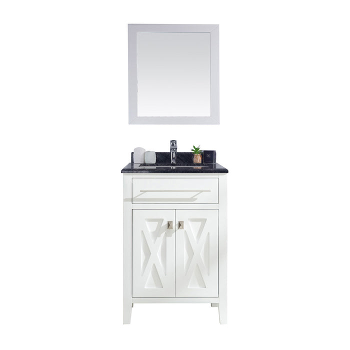 Laviva | Wimbledon 24" White Bathroom Vanity with Black Wood Marble Countertop Laviva - Vanities Laviva   