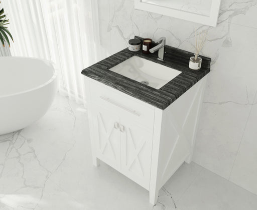 Laviva | Wimbledon 24" White Bathroom Vanity with Black Wood Marble Countertop Laviva - Vanities Laviva   