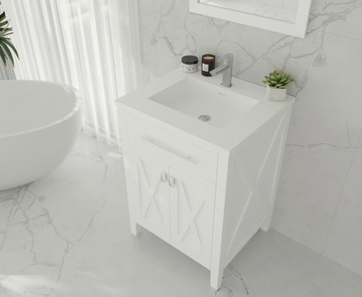 Laviva | Wimbledon 24" White Bathroom Vanity with Matte White VIVA Stone Solid Surface Countertop Laviva - Vanities Laviva   