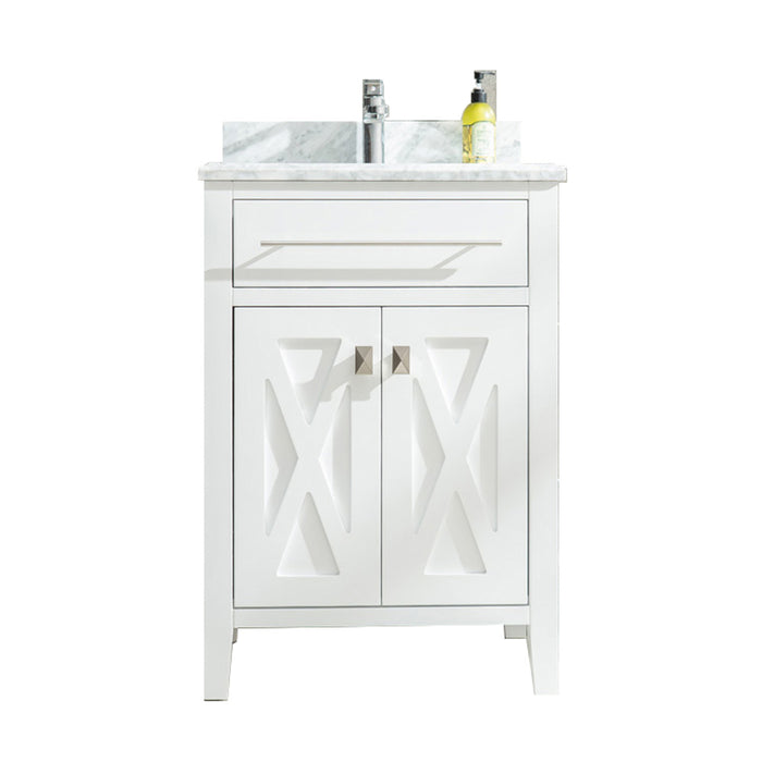 Laviva | Wimbledon 24" White Bathroom Vanity with White Carrara Marble Countertop Laviva - Vanities Laviva   