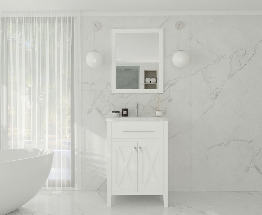 Laviva | Wimbledon 24" White Bathroom Vanity with White Carrara Marble Countertop Laviva - Vanities Laviva   