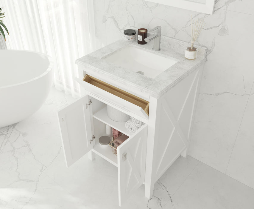 Laviva | Wimbledon 24" White Bathroom Vanity with White Carrara Marble Countertop Laviva - Vanities Laviva   