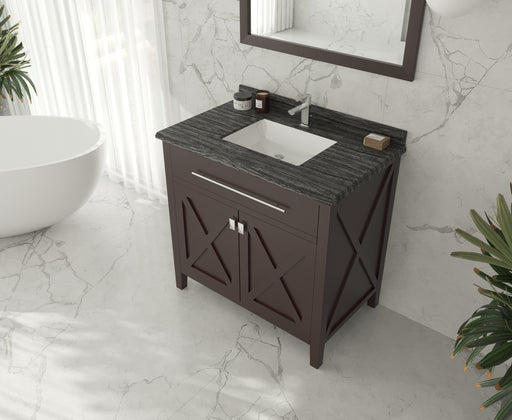 Laviva | Wimbledon 36" Brown Bathroom Vanity with Black Wood Marble Countertop Laviva - Vanities Laviva   