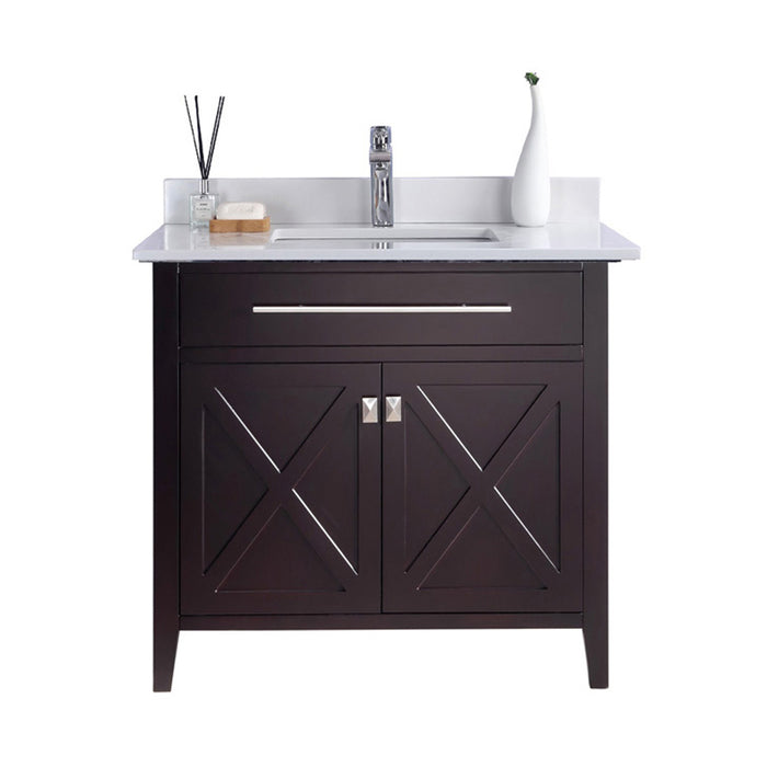 Laviva | Wimbledon 36" Brown Bathroom Vanity with White Quartz Countertop Laviva - Vanities Laviva   