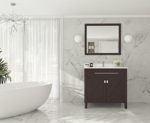 Laviva | Wimbledon 36" Brown Bathroom Vanity with White Quartz Countertop Laviva - Vanities Laviva   