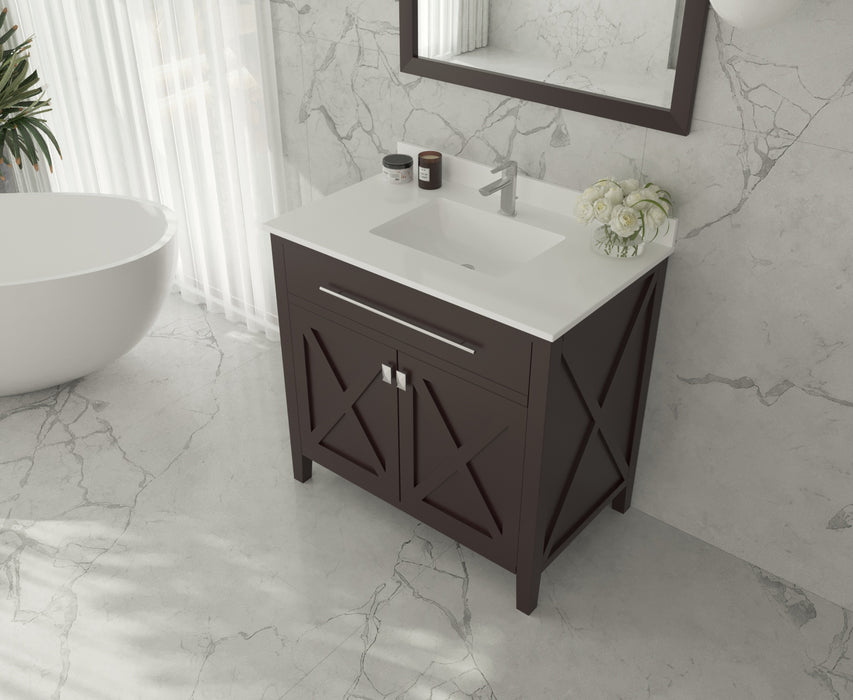 Laviva | Wimbledon 36" Brown Bathroom Vanity with White Quartz Countertop Laviva - Vanities Laviva   