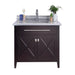 Laviva | Wimbledon 36" Brown Bathroom Vanity with White Stripes Marble Countertop Laviva - Vanities Laviva   