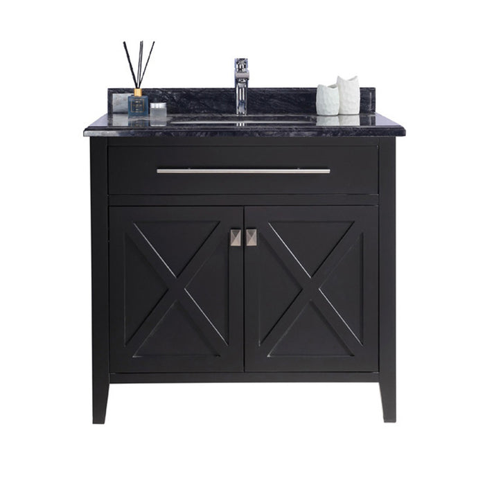 Laviva | Wimbledon 36" Espresso Bathroom Vanity with Black Wood Marble Countertop Laviva - Vanities Laviva   