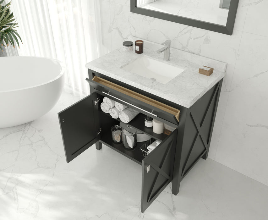 Laviva | Wimbledon 36" Espresso Bathroom Vanity with Black Wood Marble Countertop Laviva - Vanities Laviva   