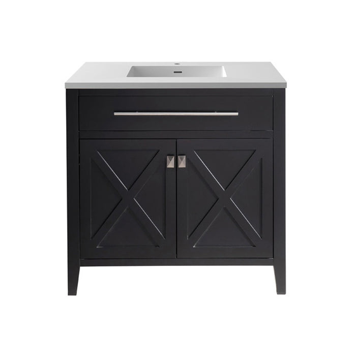 Laviva | Wimbledon 36" Espresso Bathroom Vanity with Matte White VIVA Stone Solid Surface Countertop Laviva - Vanities Laviva   