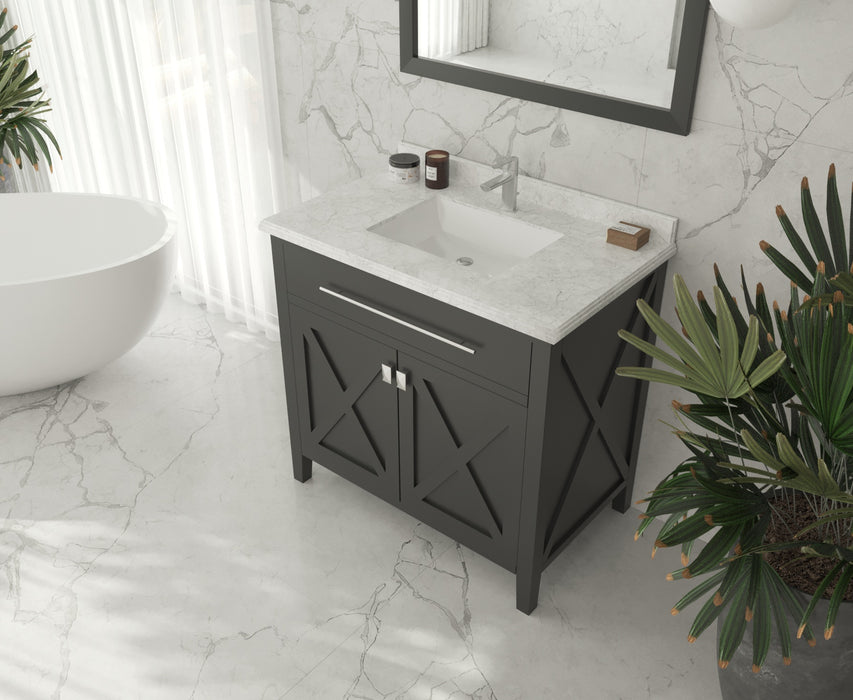 Laviva | Wimbledon 36" Espresso Bathroom Vanity with White Carrara Marble Countertop Laviva - Vanities Laviva   