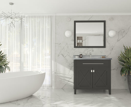 Laviva | Wimbledon 36" Espresso Bathroom Vanity with White Stripes Marble Countertop Laviva - Vanities Laviva   