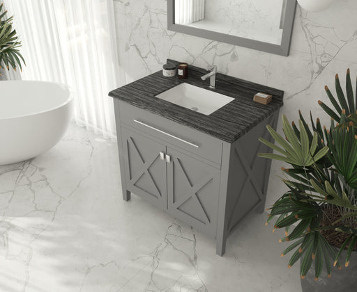 Laviva | Wimbledon 36" Grey Bathroom Vanity with Black Wood Marble Countertop Laviva - Vanities Laviva   