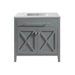 Laviva | Wimbledon 36" Grey Bathroom Vanity with Matte White VIVA Stone Solid Surface Countertop Laviva - Vanities Laviva   