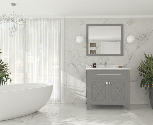 Laviva | Wimbledon 36" Grey Bathroom Vanity with White Carrara Marble Countertop Laviva - Vanities Laviva   