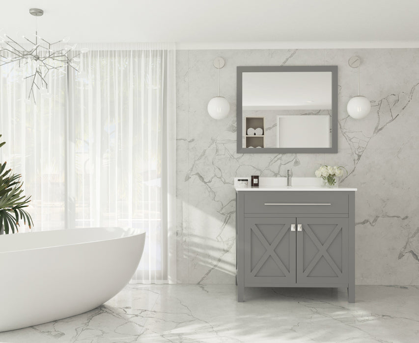 Laviva | Wimbledon 36" Grey Bathroom Vanity with White Quartz Countertop Laviva - Vanities Laviva   