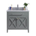 Laviva | Wimbledon 36" Grey Bathroom Vanity with White Stripes Marble Countertop Laviva - Vanities Laviva   