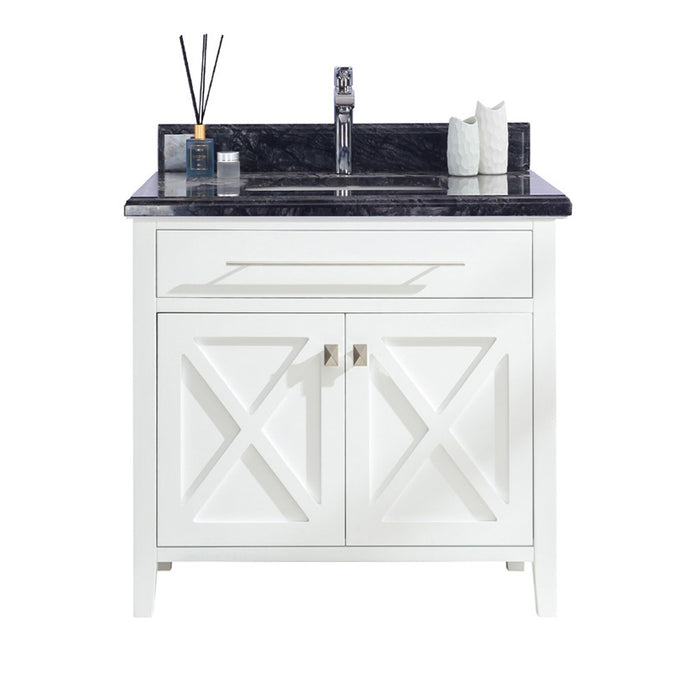 Laviva | Wimbledon 36" White Bathroom Vanity with Black Wood Marble Countertop Laviva - Vanities Laviva   